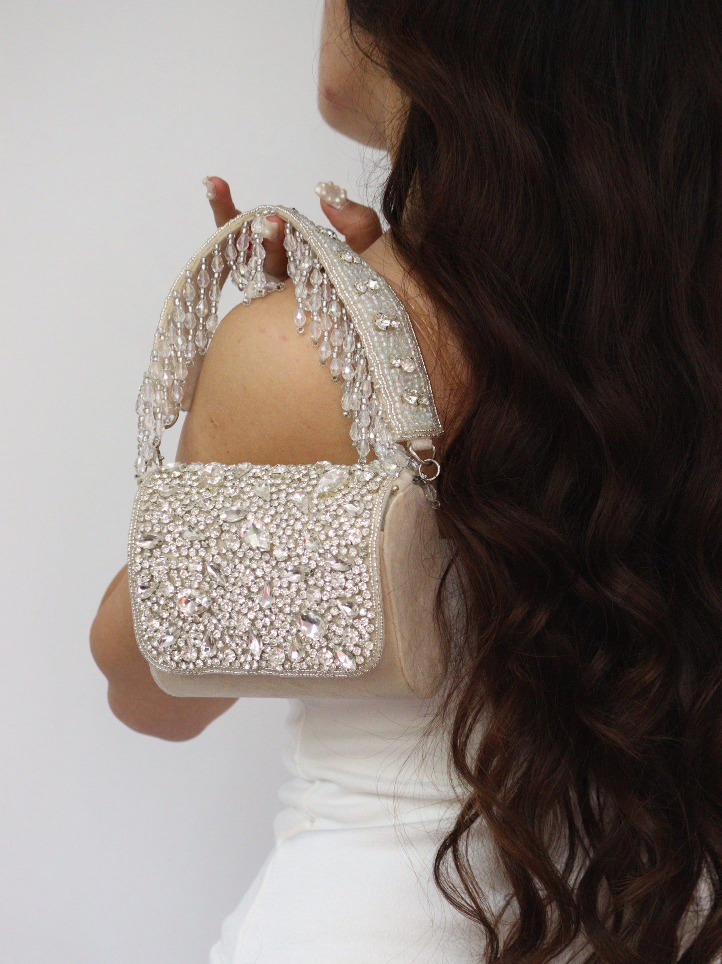 Lily elegant white clutch Handbag